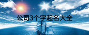 公司3個(gè)字起名大全