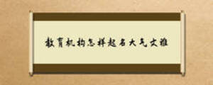 教育機構(gòu)怎樣起名大氣文雅