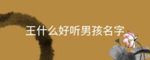 王什么好聽(tīng)男孩名字