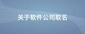 關(guān)于軟件公司取名