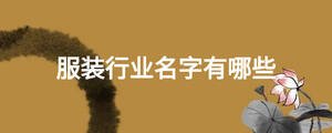 服裝行業(yè)名字有哪些