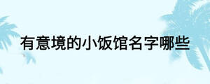 有意境的小飯館名字哪些
