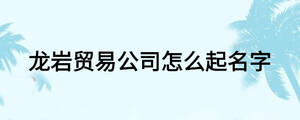 龍巖貿(mào)易公司怎么起名字