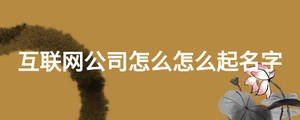 互聯(lián)網(wǎng)公司怎么怎么起名字