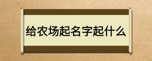 給農(nóng)場(chǎng)起名字起什么