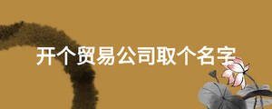 開(kāi)個(gè)貿(mào)易公司取個(gè)名字