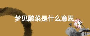 夢(mèng)見(jiàn)酸菜是什么意思