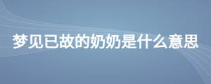 夢(mèng)見(jiàn)已故的奶奶是什么意思