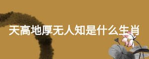天高地厚無(wú)人知是什么生肖