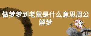 做夢(mèng)夢(mèng)到老鼠是什么意思周公解夢(mèng)