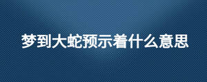 夢(mèng)到大蛇預(yù)示著什么意思