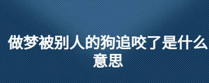 做夢(mèng)被別人的狗追咬了是什么意思