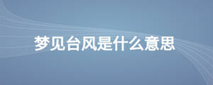 夢(mèng)見(jiàn)臺(tái)風(fēng)是什么意思