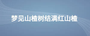 夢(mèng)見(jiàn)山楂樹(shù)結(jié)滿(mǎn)紅山楂