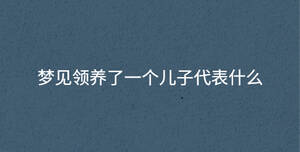 夢見領養(yǎng)了一個兒子代表什么