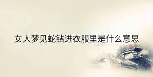 女人夢(mèng)見蛇鉆進(jìn)衣服里是什么意思