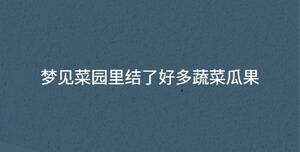 夢見菜園里結(jié)了好多蔬菜瓜果