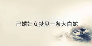 已婚婦女夢(mèng)見一條大白蛇
