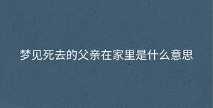夢(mèng)見死去的父親在家里是什么意思